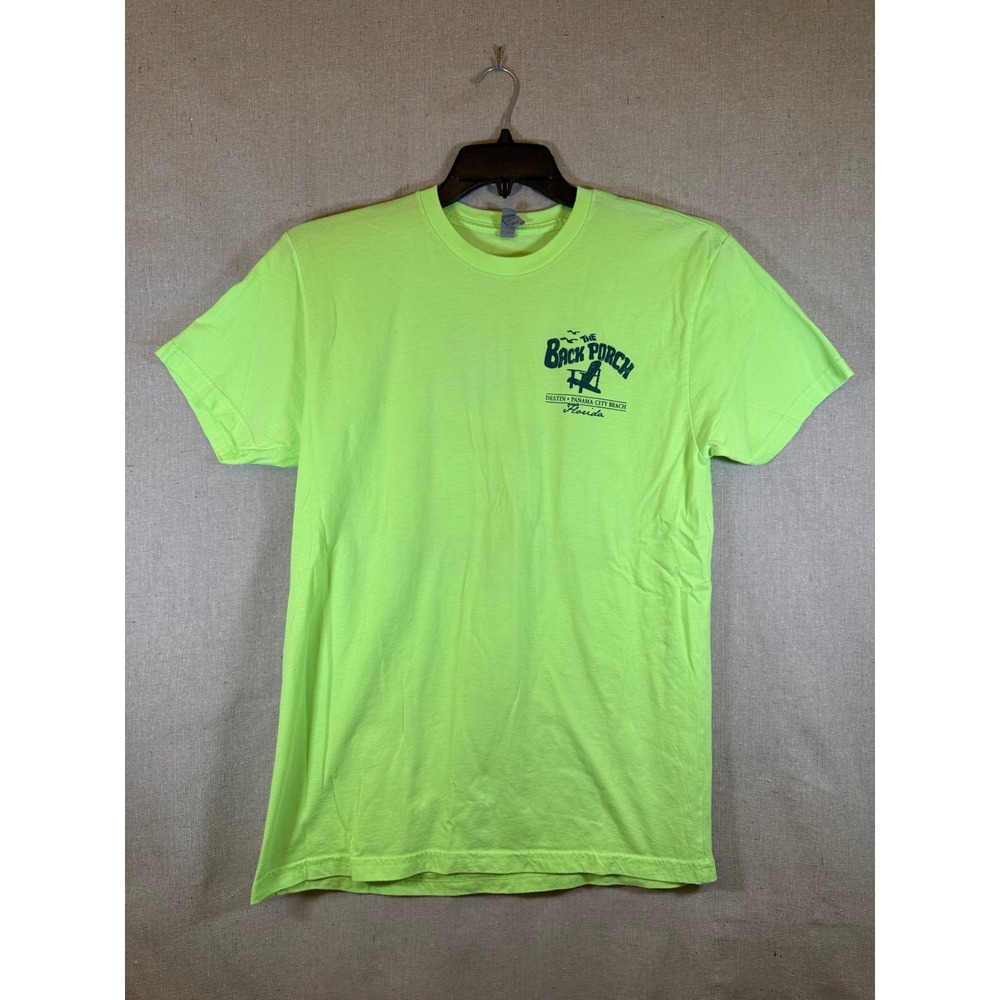 The Back Porch Florida Seafood Oyster House Neon Green Graphic T-Shirt Large